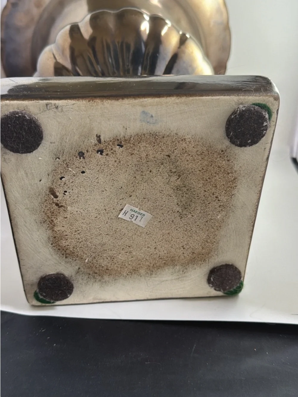 Bronze Crackle Glaze Vase, Planter Haeger Floral Line 16”